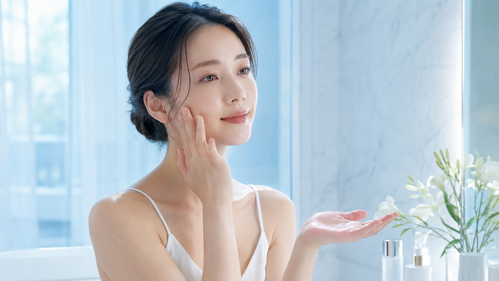 スキンケアを使う様子